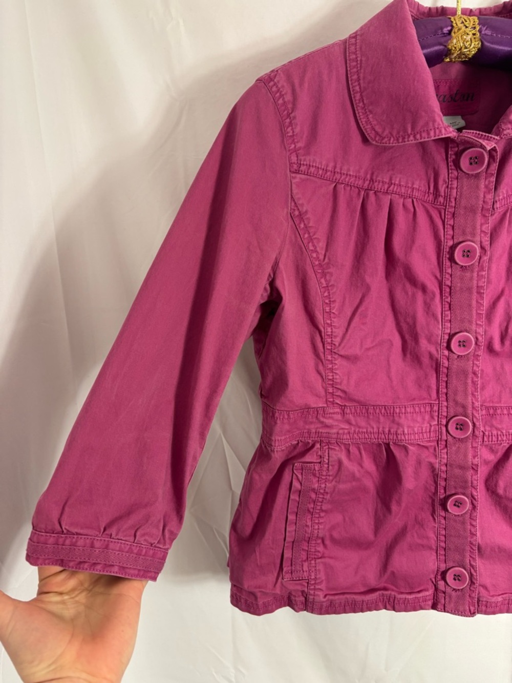 Magenta Pink Babydoll Artsy Indie Sleeze Twee Lightweight Spring Jacket Size M - Picture 3 of 13